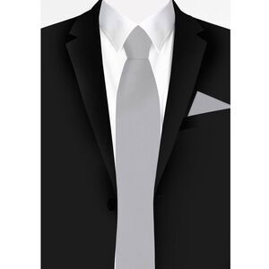 Jacob Anderson Solid Tie - Platinum Silver Size One Size